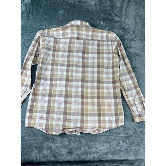 Men's Rough Stock Panhandle Slim Plaid Button Down Shirt Size XL - Excellent - Picture 4 of 11